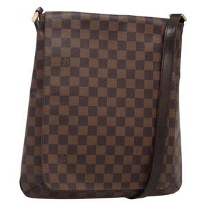 Authentic LOUIS VUITTON Damier Ebene Musette Shoulder Bag N51302 LV